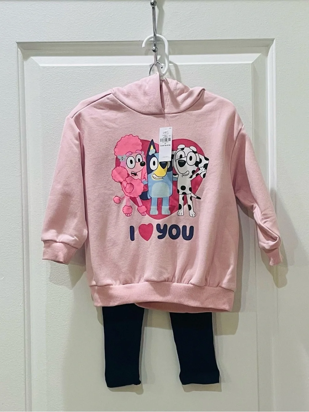 NEW…Bluey Tunic Hoodie & Navy Leggings Set